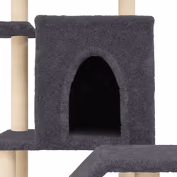 vidaXL Cat Tree with Sisal Scratching Posts Cat Scratch Tower Climbing Tree - dark grey - Additional view 6