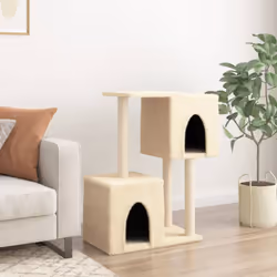 vidaXL Cat Tree with Sisal Scratching Posts Cat Tower Pet Cat Climbing Tree - cream - Additional view 2
