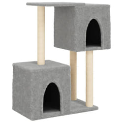 vidaXL Cat Tree with Sisal Scratching Posts Cat Tower Pet Cat Climbing Tree - light grey