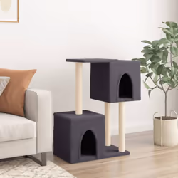 vidaXL Cat Tree with Sisal Scratching Posts Cat Tower Pet Cat Climbing Tree - dark grey
