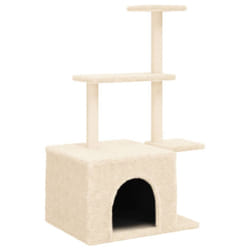 vidaXL Cat Tree with Sisal Scratching Posts Cat Tower Pet Cat Climbing Tree - cream