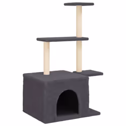 vidaXL Cat Tree with Sisal Scratching Posts Cat Tower Climbing Tree Dark Grey