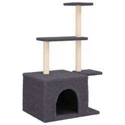 vidaXL Cat Tree with Sisal Scratching Posts Cat Tower Climbing Tree Dark Grey