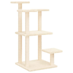 vidaXL Cat Scratching Posts with Platforms Cat Tower Pet Cat Climbing Tree - cream