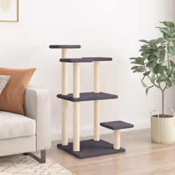 vidaXL Cat Scratching Posts with Platforms Cat Tower Climbing Tree Dark Grey