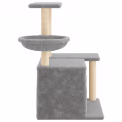 vidaXL Cat Tree with Sisal Scratching Posts Cat Tower Pet Cat Climbing Tree - light grey - Additional view 4