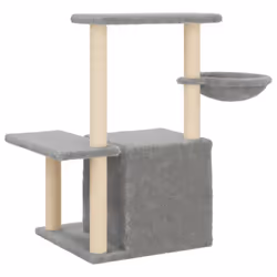 vidaXL Cat Tree with Sisal Scratching Posts Cat Tower Pet Cat Climbing Tree - light grey - Additional view 5