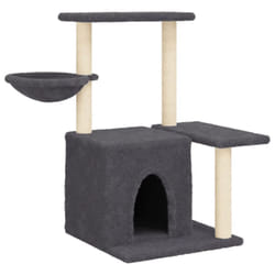 vidaXL Cat Tree with Sisal Scratching Posts Cat Tower Pet Cat Climbing Tree - dark grey