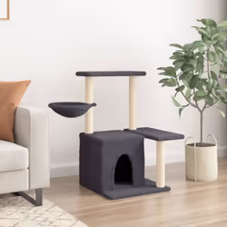 vidaXL Cat Tree with Sisal Scratching Posts Cat Tower Pet Cat Climbing Tree - dark grey
