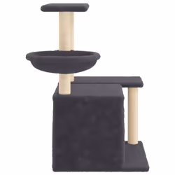 vidaXL Cat Tree with Sisal Scratching Posts Cat Tower Pet Cat Climbing Tree - dark grey - Additional view 4