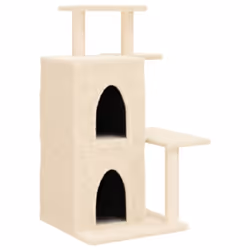 vidaXL Cat Tree with Sisal Scratching Posts Cat Tower Pet Cat Climbing Tree - cream