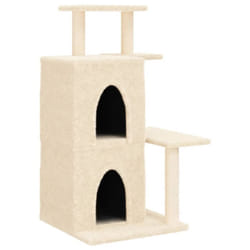 vidaXL Cat Tree with Sisal Scratching Posts Cat Tower Pet Cat Climbing Tree - cream
