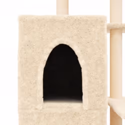 vidaXL Cat Tree with Sisal Scratching Posts Cat Tower Pet Cat Climbing Tree - cream - Additional view 6