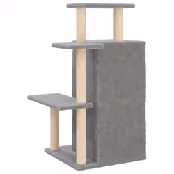 vidaXL Cat Tree with Sisal Scratching Posts Cat Tower Climbing Tree Light Grey - Additional view 5