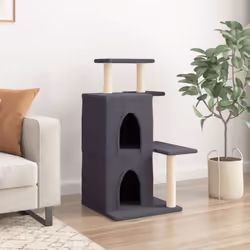vidaXL Cat Tree with Sisal Scratching Posts Cat Tower Pet Cat Climbing Tree - dark grey - Additional view 2