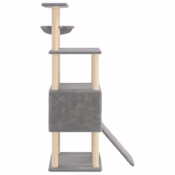 vidaXL Cat Tree with Sisal Scratching Posts Cat Tower Pet Cat Climbing Tree - light grey - Additional view 4