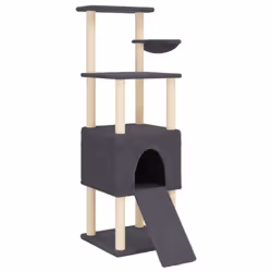 vidaXL Cat Tree with Sisal Scratching Posts Cat Tower Pet Cat Climbing Tree - dark grey