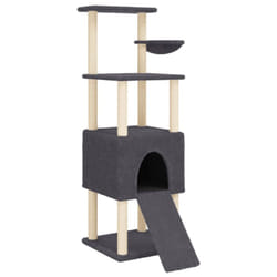 vidaXL Cat Tree with Sisal Scratching Posts Cat Tower Pet Cat Climbing Tree - dark grey