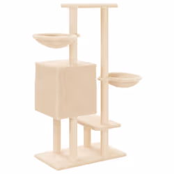 vidaXL Cat Tree with Sisal Scratching Posts Cat Tower Pet Cat Climbing Tree - cream - Additional view 5