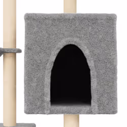 vidaXL Cat Tree with Sisal Scratching Posts Cat Tower Pet Cat Climbing Tree - light grey - Additional view 6