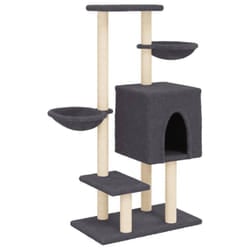 vidaXL Cat Tree with Sisal Scratching Posts Cat Tower Pet Cat Climbing Tree - dark grey