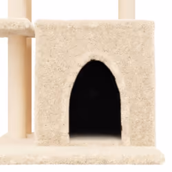 vidaXL Cat Tree with Sisal Scratching Posts Cat Tower Pet Cat Climbing Tree - cream - Additional view 6