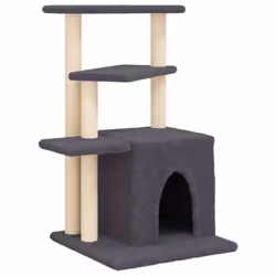 vidaXL Cat Tree with Sisal Scratching Posts Cat Tower Pet Cat Climbing Tree - dark grey