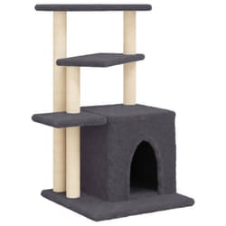 vidaXL Cat Tree with Sisal Scratching Posts Cat Tower Pet Cat Climbing Tree - dark grey