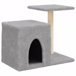 vidaXL Cat Tree with Sisal Scratching Posts Cat Tower Pet Cat Climbing Tree - light grey
