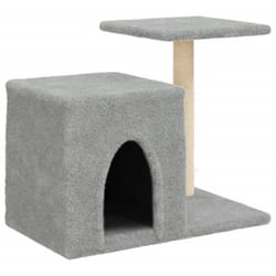 vidaXL Cat Tree with Sisal Scratching Posts Cat Tower Pet Cat Climbing Tree - light grey