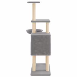 vidaXL Cat Tree with Sisal Scratching Posts Cat Tower Climbing Tree Light Grey - light grey - Additional view 4