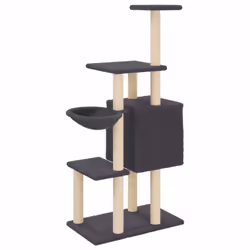 vidaXL Cat Tree with Sisal Scratching Posts Cat Tower Climbing Tree Light Grey - dark grey - Additional view 5