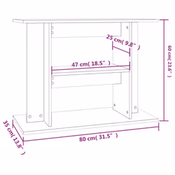 vidaXL Aquarium Stand Fish Tank Stand Cabinet Aquarium Base Engineered Wood - white, 80 x 35 x 60 cm