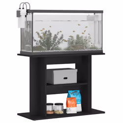 vidaXL Aquarium Stand Fish Tank Stand Cabinet Aquarium Base Engineered Wood - black, 80 x 35 x 60 cm