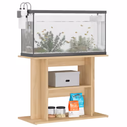 vidaXL Aquarium Stand Fish Tank Stand Cabinet Aquarium Base Engineered Wood - sonoma oak, 80 x 35 x 60 cm