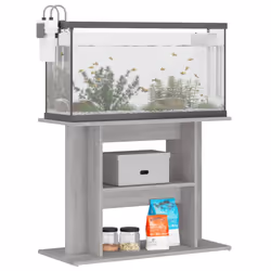 vidaXL Aquarium Stand Fish Tank Stand Cabinet Aquarium Base Engineered Wood - concrete grey, 80 x 35 x 60 cm