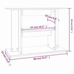 vidaXL Aquarium Stand Fish Tank Stand Cabinet Aquarium Base Engineered Wood - concrete grey, 80 x 35 x 60 cm