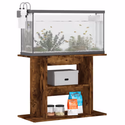 vidaXL Aquarium Stand Fish Tank Stand Cabinet Aquarium Base Engineered Wood - smoked oak, 80 x 35 x 60 cm