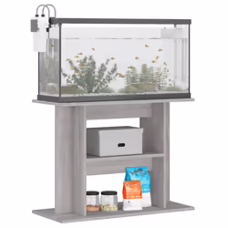 vidaXL Aquarium Stand Fish Tank Stand Cabinet Aquarium Base Engineered Wood - grey sonoma, 80 x 35 x 60 cm - Additional view 2