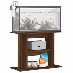 vidaXL Aquarium Stand Fish Tank Stand Cabinet Aquarium Base Engineered Wood - brown oak, 80 x 35 x 60 cm