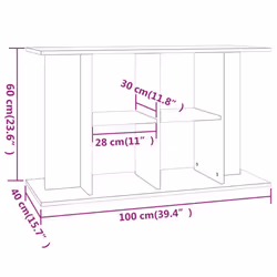 vidaXL Aquarium Stand Fish Tank Stand Cabinet Aquarium Base Engineered Wood - white, 100 x 40 x 60 cm - Additional view 7