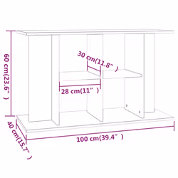 vidaXL Aquarium Stand Fish Tank Stand Cabinet Aquarium Base Engineered Wood - grey sonoma, 100 x 40 x 60 cm - Additional view 3
