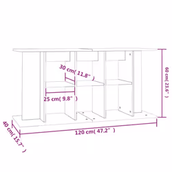 vidaXL Aquarium Stand Fish Tank Stand Cabinet Aquarium Base Engineered Wood - white, 120 x 40 x 60 cm - Additional view 7