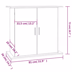 vidaXL Aquarium Stand Fish Tank Stand Cabinet Aquarium Base Engineered Wood - white, 81 x 36 x 73 cm