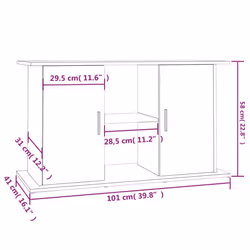 vidaXL Aquarium Stand Fish Tank Stand Cabinet Aquarium Base Engineered Wood - black, 101 x 41 x 58 cm