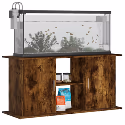 vidaXL Aquarium Stand Fish Tank Stand Cabinet Aquarium Base Engineered Wood - smoked oak, 121 x 41 x 58 cm - Additional view 2