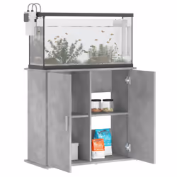 vidaXL Aquarium Stand Fish Tank Cabinet Aquarium Cabinet Black Engineered Wood - concrete grey, 81 x 36 x 73 cm - Additional view 2