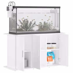 vidaXL Aquarium Stand Fish Tank Cabinet Aquarium Cabinet Black Engineered Wood - white, 101 x 41 x 58 cm - Additional view 2