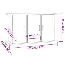 vidaXL Aquarium Stand Fish Tank Cabinet Aquarium Cabinet Black Engineered Wood - white, 101 x 41 x 58 cm - Additional view 3