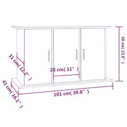 vidaXL Aquarium Stand Fish Tank Cabinet Aquarium Cabinet Black Engineered Wood - sonoma oak, 101 x 41 x 58 cm